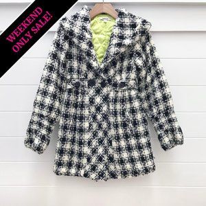 🖤🤍 Host Pick!! 🤍🖤 DKNY Bouclé Houndstooth Coat
